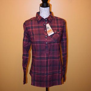 Legendary Whitetails Plaid half button flannel shirt XS